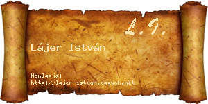 Lájer István névjegykártya